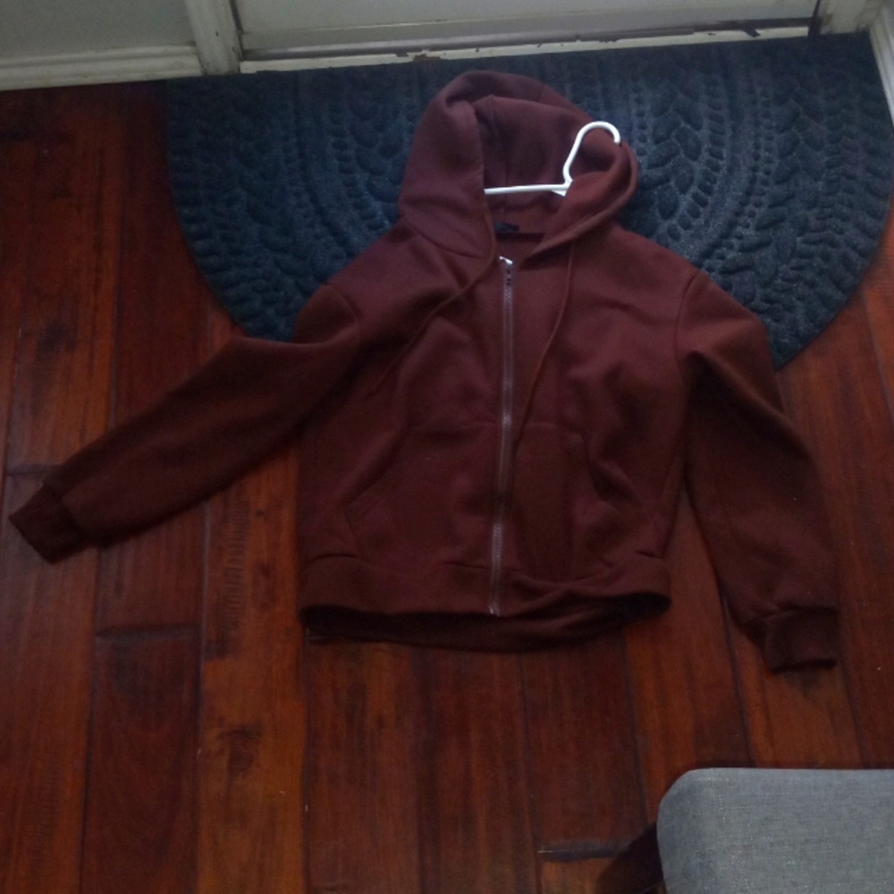 Brown oversized zip up